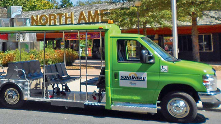 The Sunliner™ II Tram by Chance Rides.