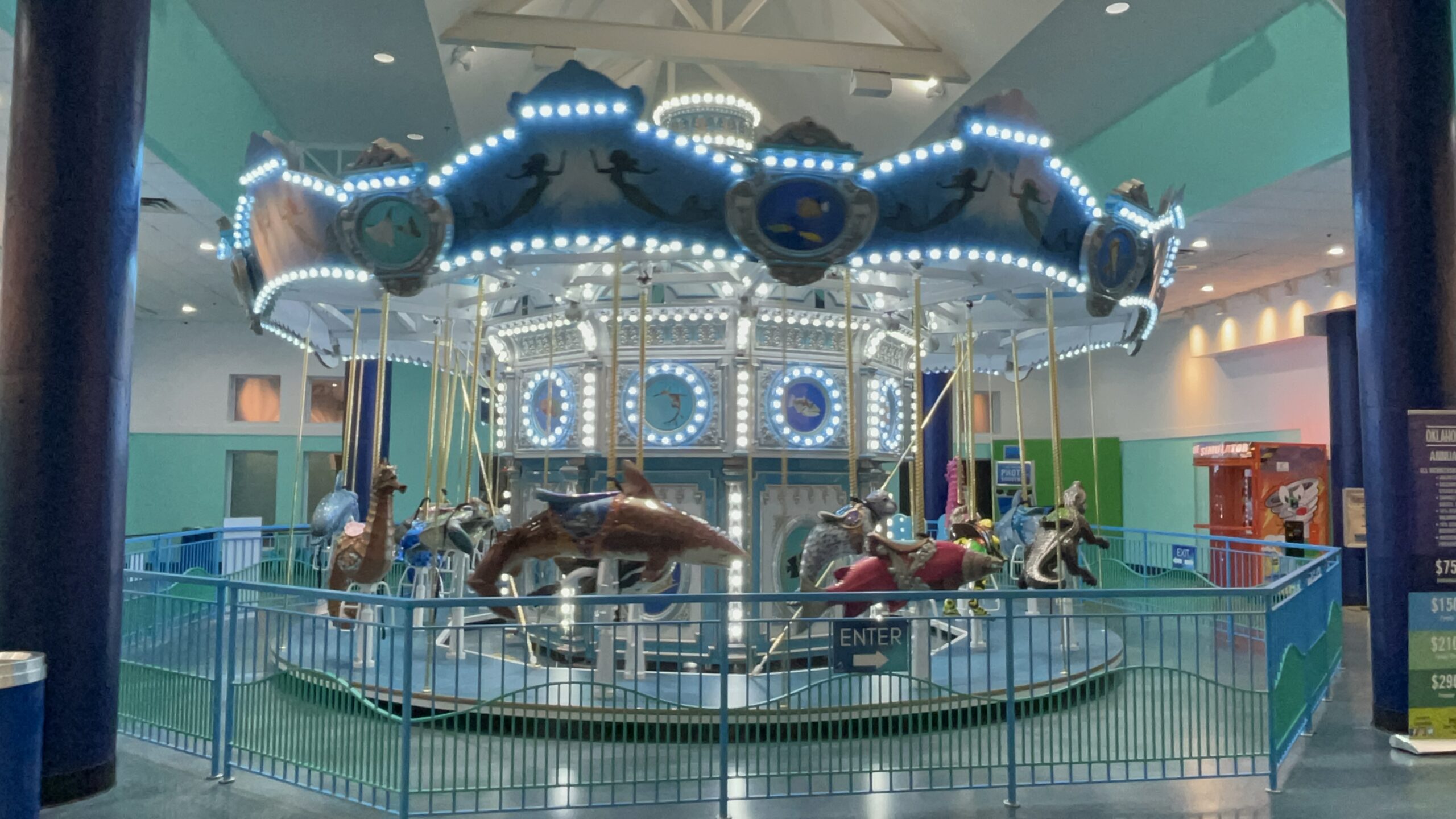 28 Foot Carousel at Jenks Aquarium by Chance Rides
